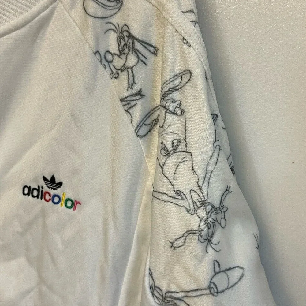 Adidas Adicolor x Disney Goofy Graffiti White Track Jacket‎ Unisex Small RARE